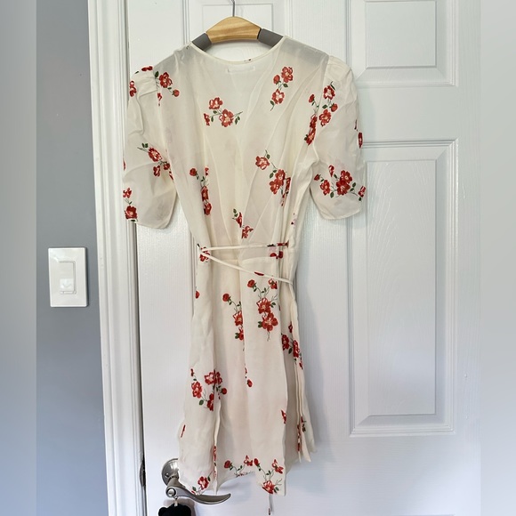 REFORMATION Lucky Dress White Floral Warp Mini - Picture 3 of 6
